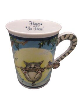 Vintage Hang In There Comical Cats Porcelain Mug Gary Patterson Danbury Mint